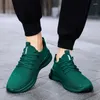 Casual schoenen fujeak mode anti-slip sneakers ultralight ademende gaas running klassieke solid color heren plus maat 46