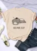 Benötigen Sie mehr Schlaf Cartoons Bären Frauen T -Shirt Street Plus Size Top Fashion Hip Hop Freizeitkleidung Persönlichkeit Frau Kurzarm 240412