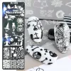 Art Cartoon Halloween Nail Art Stamping Plates Anime Skull Ghost Pumpkin Image Festival Design DIY Polish Stencil Templates Supplies