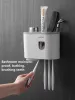 Teste Automatizzatore di dentifricio automatico Squeezer a parete Square a muro Scaffali a punzonatura Accessori per bagni degli spazzolini da denti.