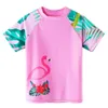 BAOHULU barn flamingo tryck baddräkt Två stycken Tankini UPF 50 UV Skyddande badkläder Barn Vattentid Sport Rash Guard 240416