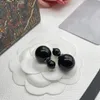 Stud Earrings Anti-allergy Simple Temperament Black Jelly Ball