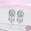 Hoop Earrings 925 Sterling Silver Dream Catcher Flower Stud For Women 2024 Trending Fashion Jewelry Birthday Gift