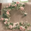 PARTY JOY 17M Silk Rose Peony Garland Artificial Flowers Eucalyptus Leaves Vines Plants for Wedding Arch Doorways Table Decor 240422