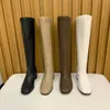 Boots 2021 Fashion Women Black Block High Boots Long Boots New Winter Warm Knee Boots High Boots Soft High Boots Shoesl2404