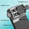 Filters 5 in 1 telefoonlens kas kit 20x super macro lens cpl fisheye telelens lens voor iPhone 15 Pro Max 13 Pro Max 14 plus smartphone