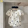 One-pièces Mababy 024m Nouveau-né bébé fille Rompers Puff Suit à saut à point mignon Playstuit Sunsuit D05