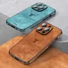 携帯電話ケースiPhone 11 14 13 12 15 Pro Max Lens Glass Bumper Shockproof Silicone MobileFhone Cover Fundas 240423