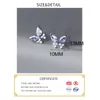 Kolczyki na stadninie SoftPig Real 925 Srebrny srebrny cyrkon CZ Motyl dla kobiet uroczy owad Fine Biżuteria Minimalistyczne akcesoria