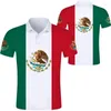 Men's Polos Mexico Flag 3D Print Polo Shirt For Men Women Tops Fashion Short Sleeve Button Lapel T-shirts High Quality Shirts