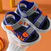 Baby sandaler flamma mönster pojke mjuk ensam antislip pojkar flickor barn skor 240415