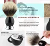 Borsta lyx 100% Silvertip Pure Badger Hair Shaving Brush 22mm, svart harts legering Designhandtag för män Våt rakad handgjorda gåva