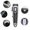 Trimmers Men's Professional Electric Barber 6500 tr / min en acier en carbone Blade en céramique 4 fois Ajustement LED Affichage LED Barber Shop Trimmer