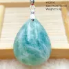 Necklaces Natural Blue Green Feather Fluorite Quartz Pendant Necklace Jewelry Fashion Gift Women Water Drop Colorful Angel Fluorite AAAAA