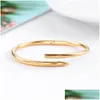 Bangle Clou Bransoletka do paznokci Tennis Fashion Biżuteria 18k Rose Gold and Diamond Luxury Braclet Mankiet Designer Jewelry Kobiety Uni Party Drop Otj9m