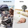 Andere apparaten draagbare USB -oplaadventilator met statiefclip baby mini -wandelwagen ventilator zomer luchtkoeler handheld suspensie standaard camping gebruik J240423