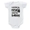 Pistas Escucho metal con mi mamá y papá Baby Bodysuit Cotton infante Cuerpo de manga corta Baby Boy Boy Girl Fits Clotfits