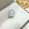 Anelli di gioielli designer anello perle anello di lusso di lusso di luna di alta qualità Sier sier acqua dolce a sore diamanta anello perle dimensioni regolabili nobilità