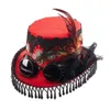 Berets Victorians Tall Hat Steampunks Top Fringed Fedoras Masquerades Party Headpiece Cosplay Costplay Costume Show