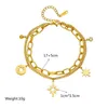 Dieyuro 316L Aço inoxidável 2Layer Hollow Out Stars Bracelet for Women Vintage Girls Charm Jewelry Party Birthday Gifts 240417