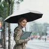 Parapluie de la capsule petite et portable couleur de couleur de couleur unie pour les femmes et la protection contre la double utilisation