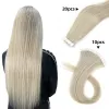 Erweiterungen Neitsi Mini -Klebeband in menschlichem Haar Erweiterungen unsichtbarer Hautschussklebergrau Farbe 100% natürliches geradees Haarband Ins 10pcs