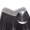 Sistema de substituição de cabelo humano natural peças de cabelo testa para calvície pele fina pu com fitas não-recmos brasileiras 240423