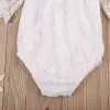 One-pièces solides hors du body en dentelle d'épaule pour bébé fille à sauts en combinaison vêtements d'été 024 mois
