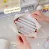 Pencil Case Embroidery Cosmetic Bags Cute Women Large Capacity Zipper Makeup Brushes Stationery Pen Storage