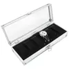 1PCS 612 Grids Gniazda aluminiowe zegarki aluminiowe pudełko biżuteria wyświetlacza magazyn zamszowy wewnątrz kontenera trumna 240412