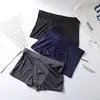 Underpants Men's Front Piece Ice Silk Mesh Four-corner Modal Panties Hollow Breathable Boxer Briefs Sexy U Convex