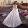 Elegant V-Neck Wedding Dresses Plus Size Long Sleeves Lace Tulle Bridal Gowns Appliques Sweep Train A-Line Vestidos De Novia