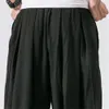 FGKKS Ożyści mężczyźni luźne spodnie haremu jesienne chińskie lniane nadwagę dresowe wiejskie spusty marki High Qual Casual Marki Male 240424