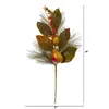 Decorative Flowers Pear Pine And Magnolia Leaf Artificial Flower (Set Of 6) Orange