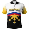 Men's Polos Philippines Flag Map Polo Shirts For Men 3D Printed Button Shirt Casual Loose Short Sleeve Summer Hawaiian Tops Street Tees