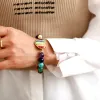Stränge spirituelle Chakra dehnbare elastische Strangperlen Herz Charme Armband Natursteine Frauen heilen minimalistischen Schmuck