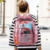 Rucksack klarer schwerer Durchgang durch transparente Büchertasche - Pink
