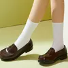 Chaussures décontractées belles filles lolita japonais jk sweet étudiants pu cuir mid theels mods peu profonds