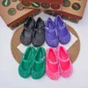 Sandálias mini melissa infantil sapatos casuais crianças gelatina cor tecida sandália oca solas macias sapatos de praia anti-deslizamento 240423