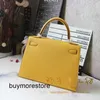 Bola de couro Epsom de designer feminino 7A Genuine Leather costura 28 amarelo 2018 colorj2r2