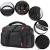 Kamerapåse Tillbehör Fashion Professional Camera Bag Waterproof Digital Shoulder Bag Vide Camera fodral för lins Canon Nikon Pouch