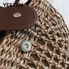 Bolsas de ombro Boolar Tecido Trendy Women's Ins Style Beach Bag de férias de verão Rattan Cross Cross Modyable Body