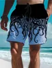 Herren Shorts Mode Octopus gedrucktes Brett Hawaiian Swim Trunks Drawess Komfort Atmungsfreier Urlaub Urlaub