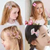 Accessoires de cheveux 2 pcs / ensembles Enfants Couleurs mignonnes Cartons d'ours de dessin animé Ornement Clips de cheveux bébé filles belles belles sucrées épingles à cheveux