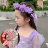 Hair Accessories Children Girls Ribbon Flower Headbands Wedding Pearl Floral Wreath Head Band Fashion Headdress Flower Garland Hair Accessories