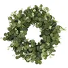 Fleurs décoratives Artificial Green Feuilles d'ornements de porte de couronne pour la ferme murale Noël