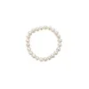 Brin 7 à 8 mm blanc près de rond les perles d'eau douce naturelles bracelet simple femelle élastique fait à la main gift fempère des femmes