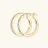 Boucles d'oreilles de cerceau Na 18K Gold plaqué de mossanite pierre S925 STERLING Silver Minimalist Huggies Women Fine Jewelry Drop