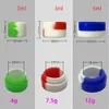 Groothandel 4g 7,5 g 12g Jar Ronde Container Herbruikbare Siliconen Wax Box Containers Verpakking DAB Siliconenkast