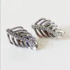 Authentische 925 Sterling Silber Glitter Federstudelohrringe für Ohrringe Hölzer Schmuck 290582Cz Mode Geschenkohrringe